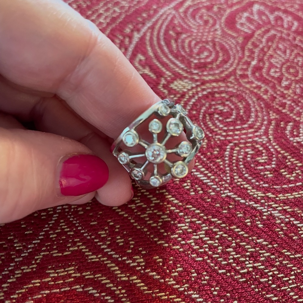 Diamond Ring White 14K Gold Size 7 - Picture 3 of 14